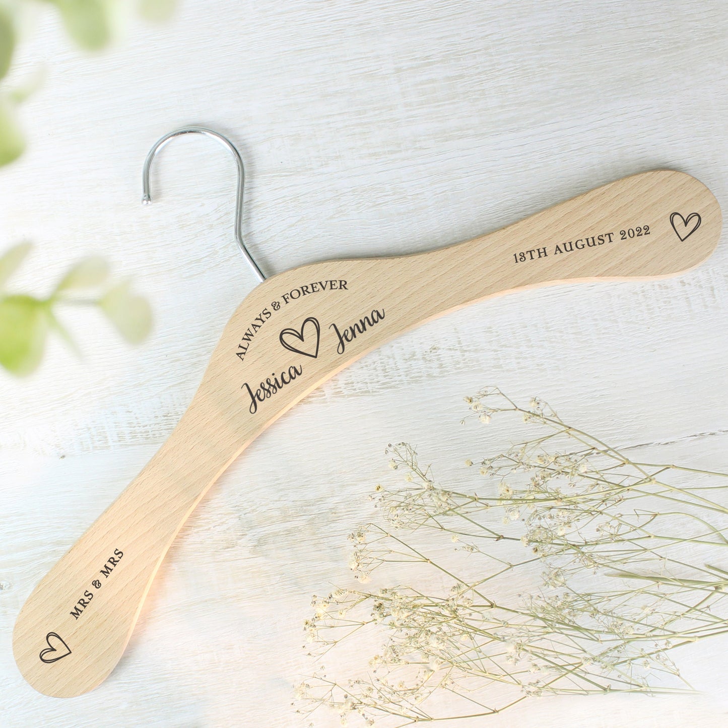Personalised Always & Forever Wooden Hanger: 5 - Keepsakes By Gift Moments