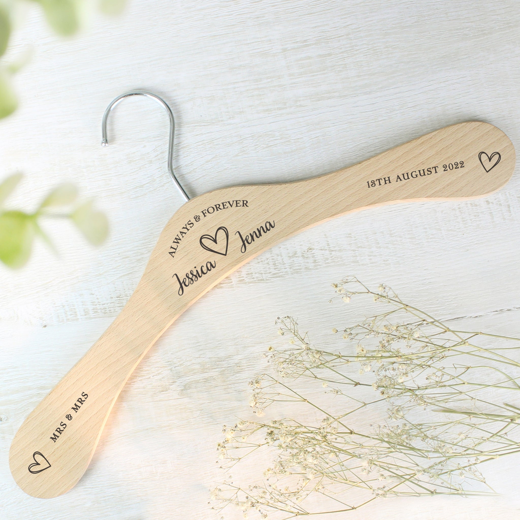 Personalised Always & Forever Wooden Hanger: 5 - Keepsakes By Gift Moments