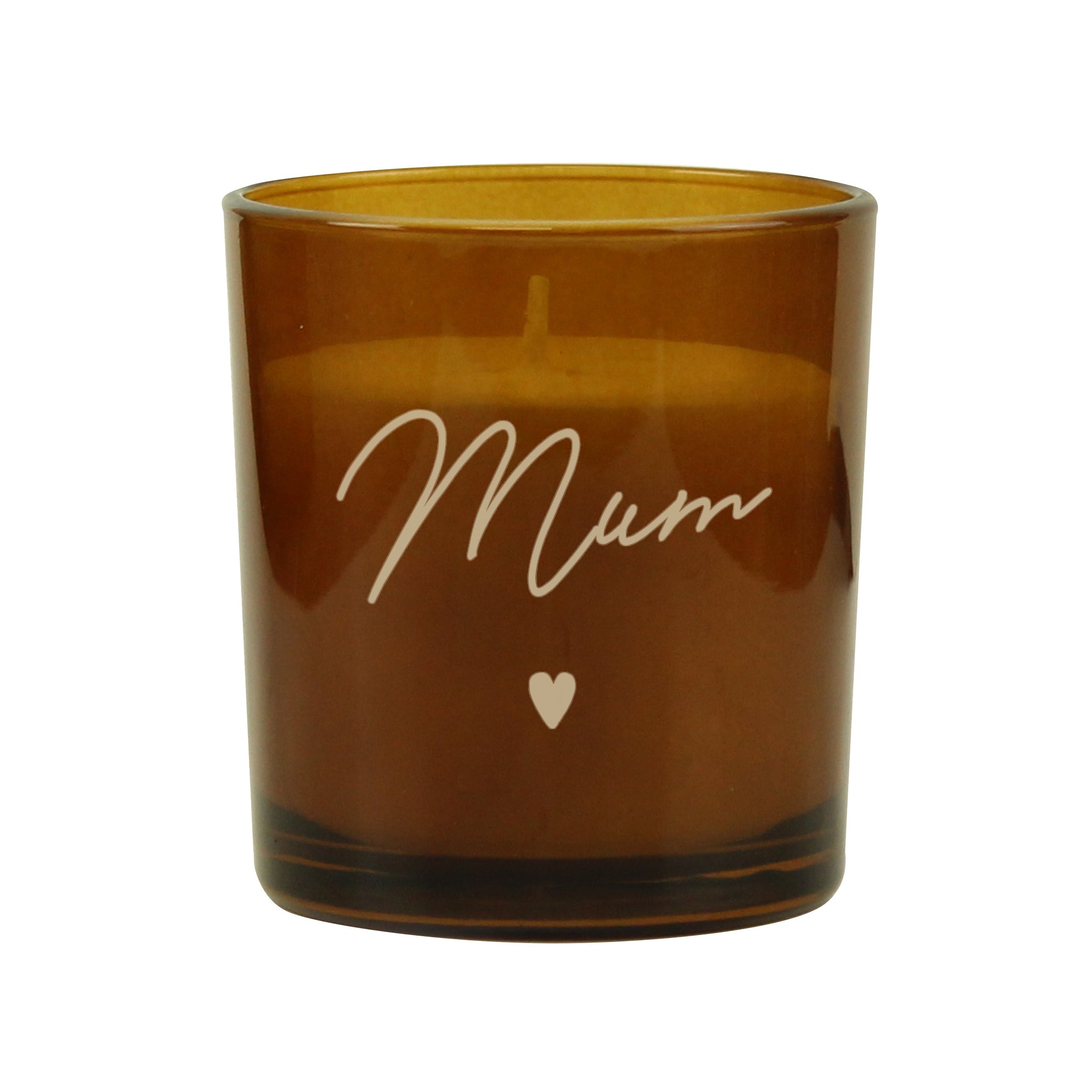Personalised Amber Glass Candle: 5 - Candles By Gift Moments