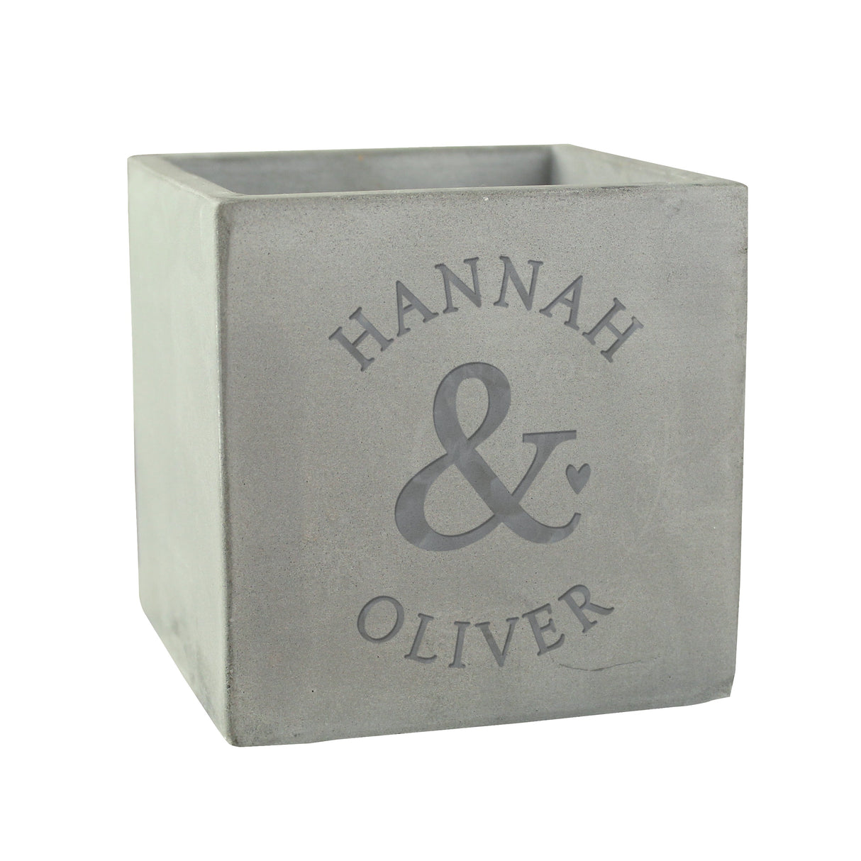 Personalised Ampersand Couples Concrete Plant Pot: 4 - Pots & Planters By Gift Moments