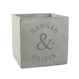 Personalised Ampersand Couples Concrete Plant Pot: 4 - Pots & Planters By Gift Moments