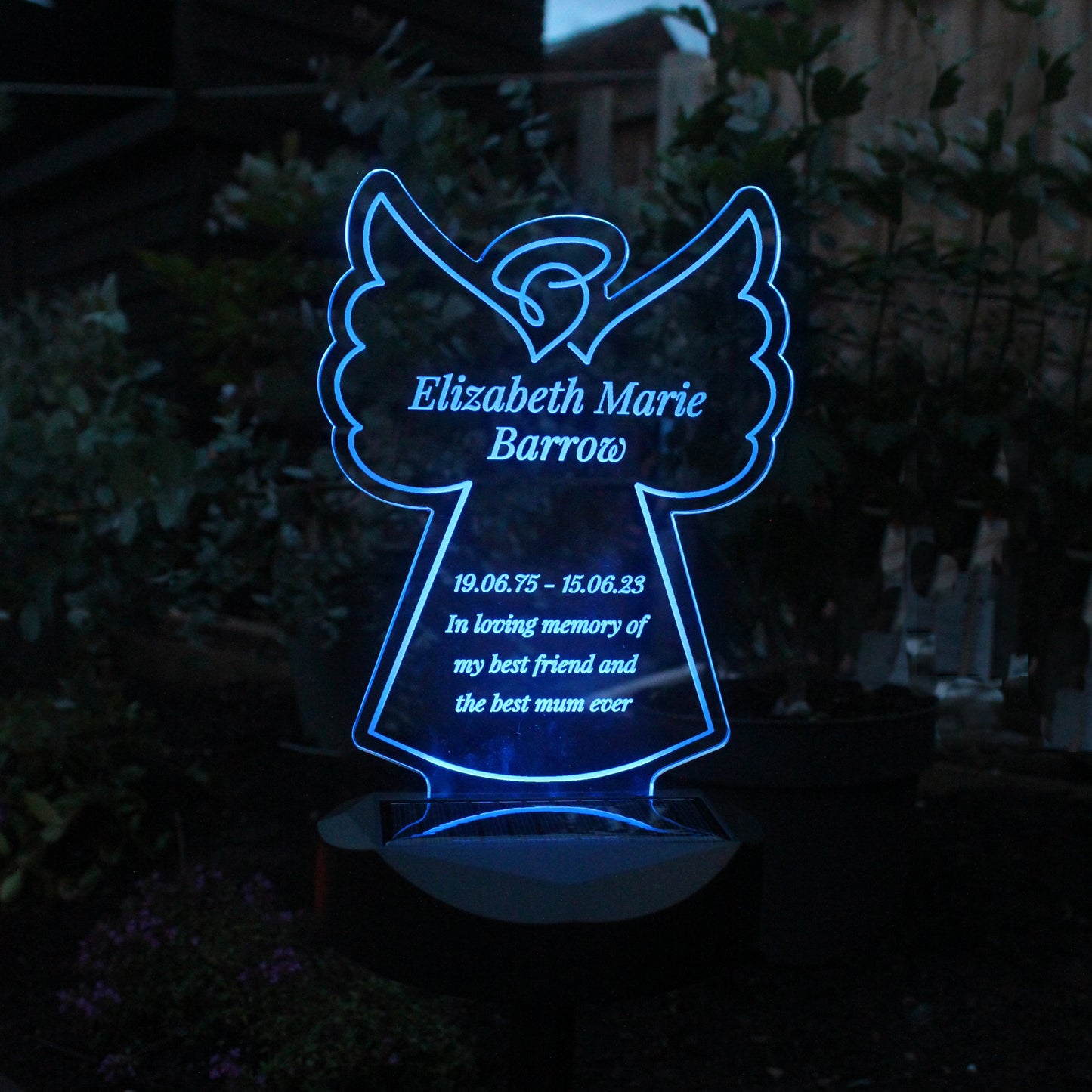 Personalised Angel Memorial Outdoor Solar Light: 4 - Solar Lights By Gift Moments