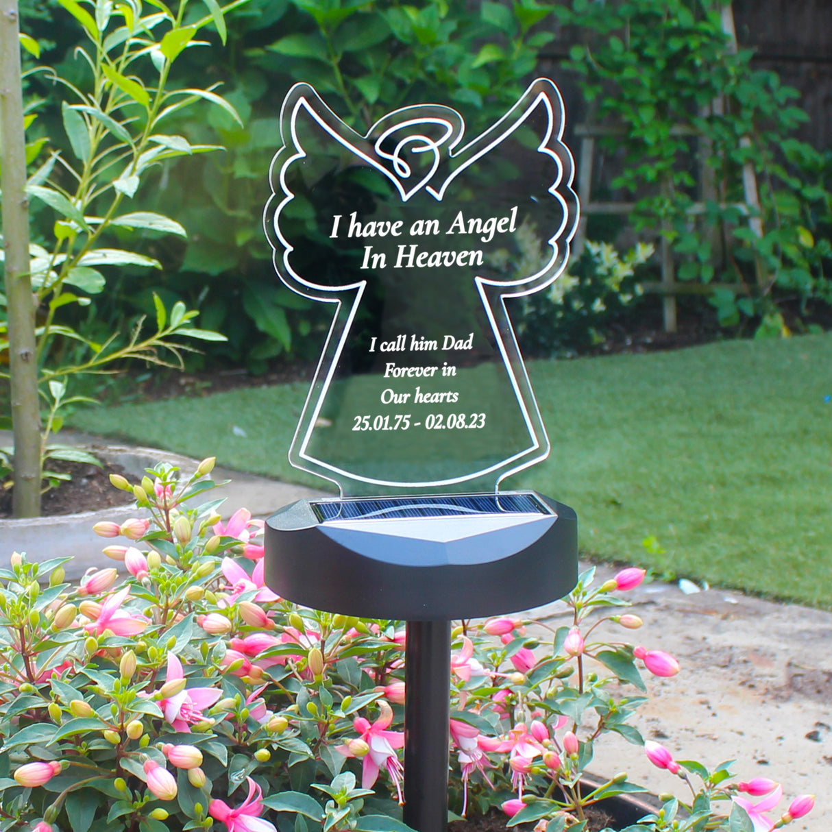 Personalised Angel Memorial Outdoor Solar Light: 8 - Solar Lights By Gift Moments