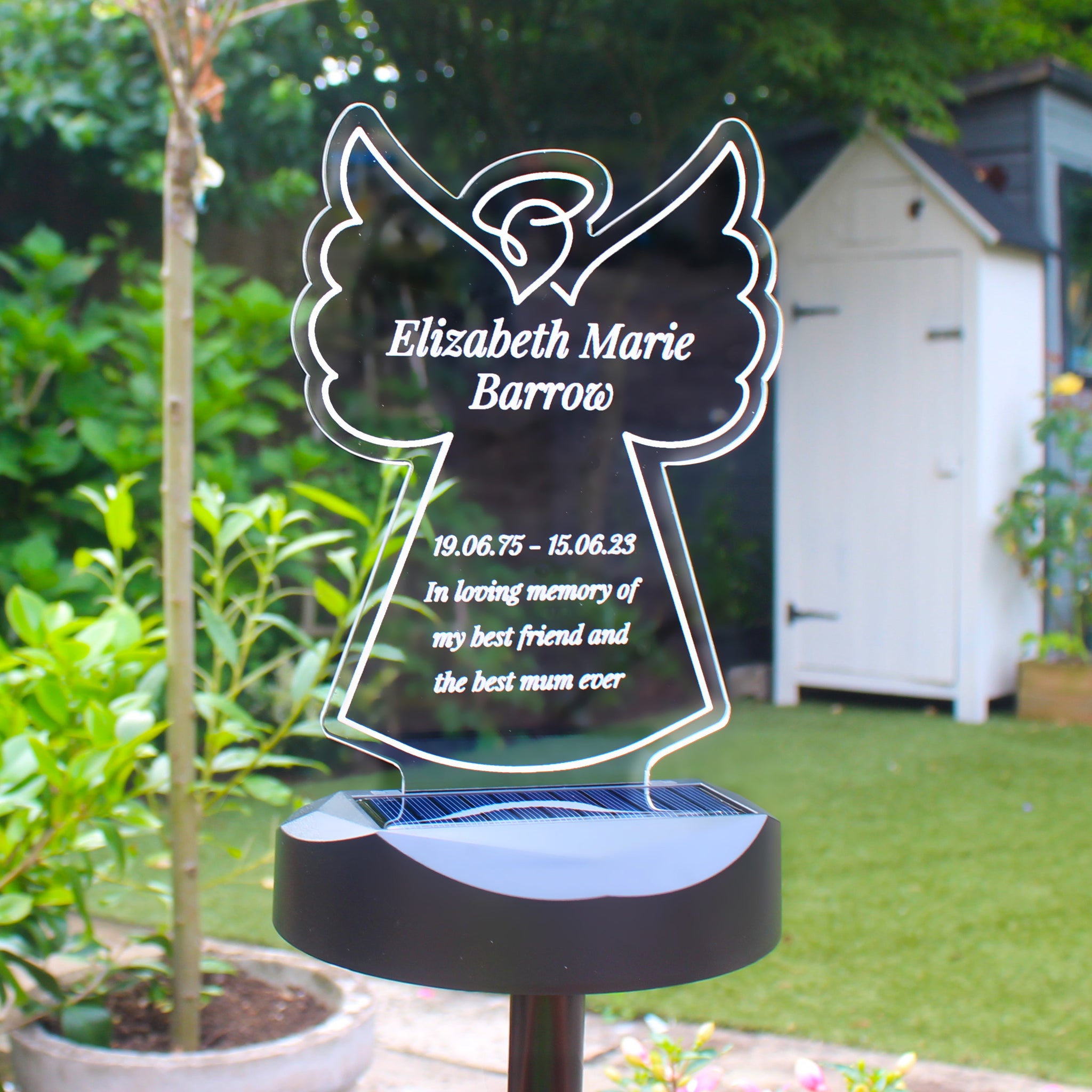 Personalised Angel Memorial Outdoor Solar Light: 1 - Solar Lights By Gift Moments
