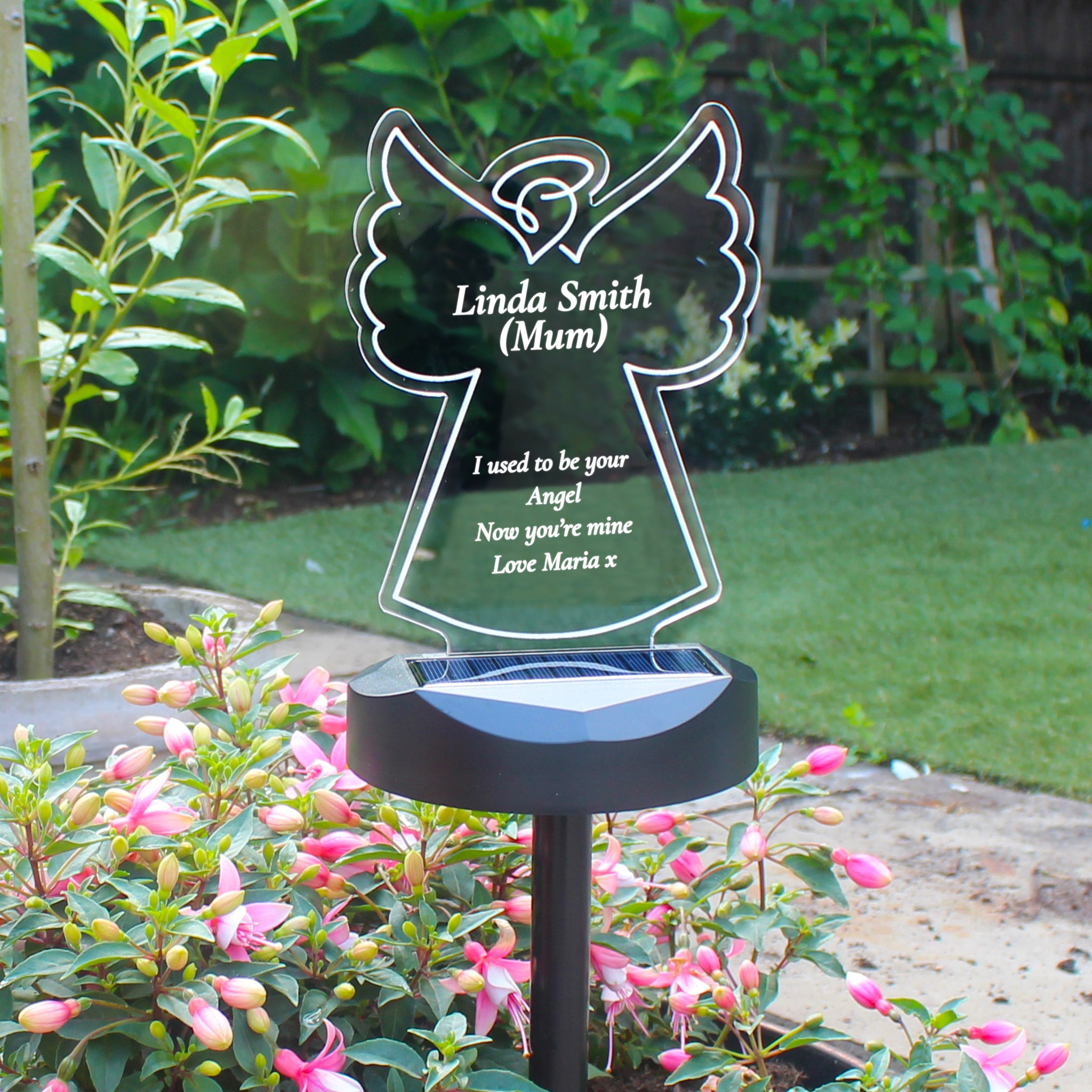 Personalised Angel Memorial Outdoor Solar Light: 3 - Solar Lights By Gift Moments