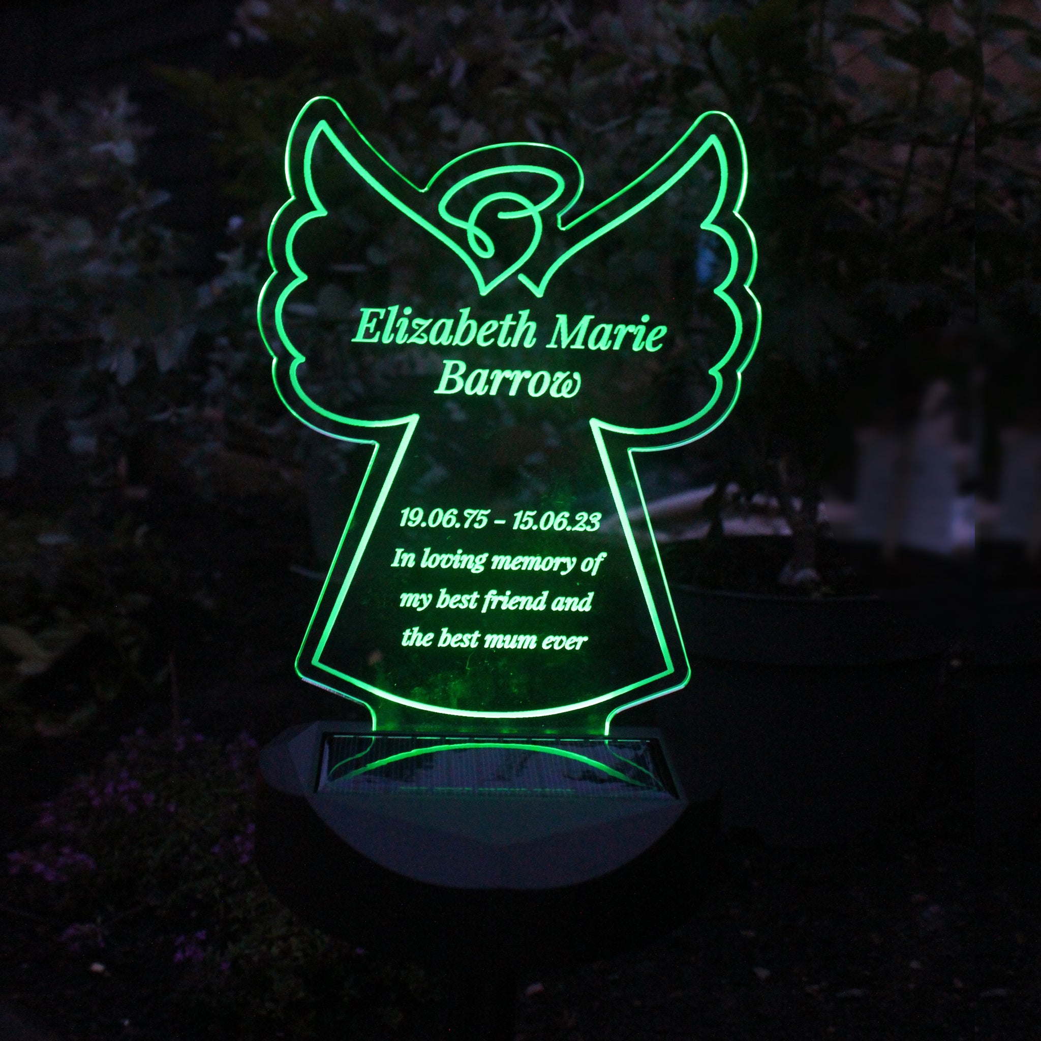 Personalised Angel Memorial Outdoor Solar Light: 6 - Solar Lights By Gift Moments