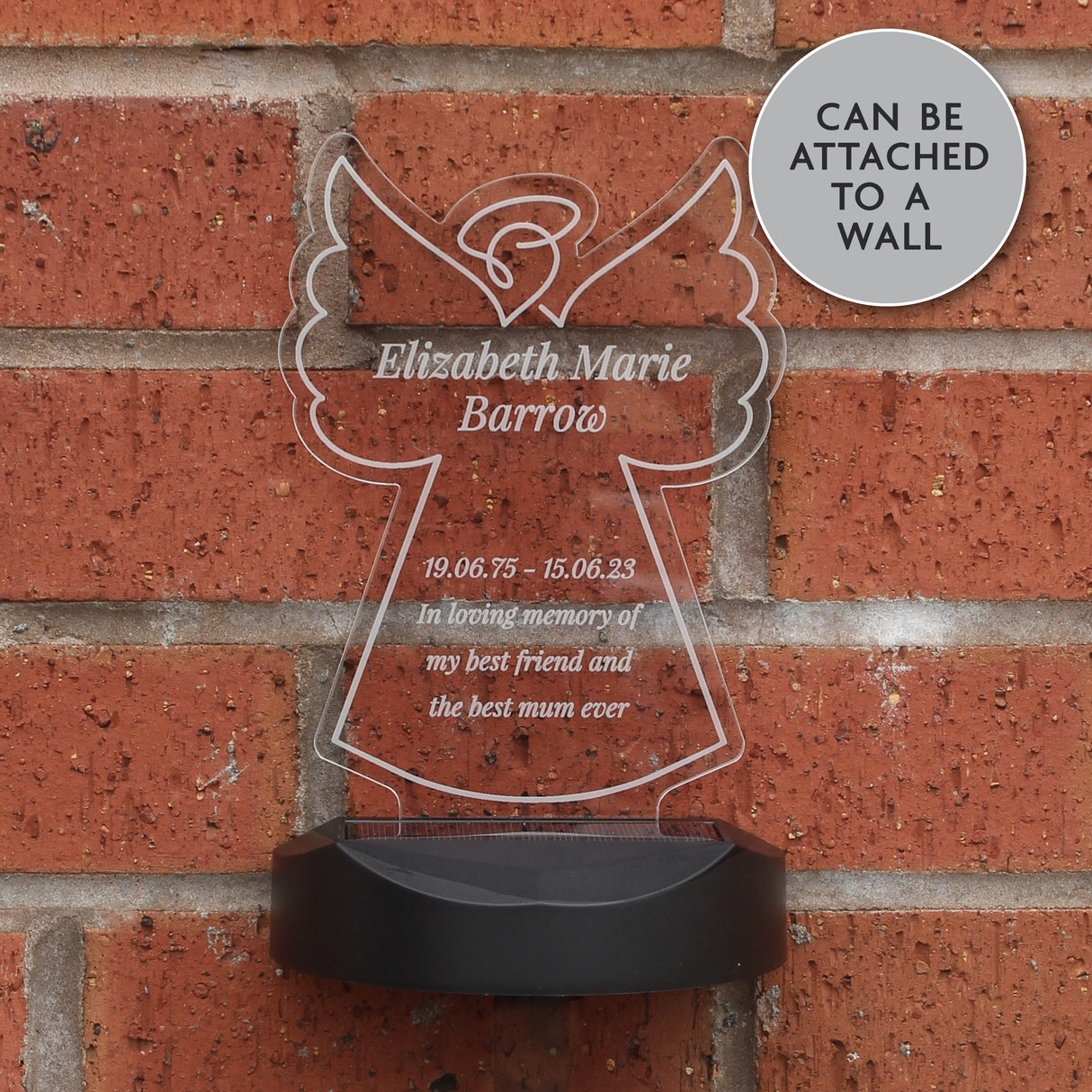 Personalised Angel Memorial Outdoor Solar Light: 5 - Solar Lights By Gift Moments