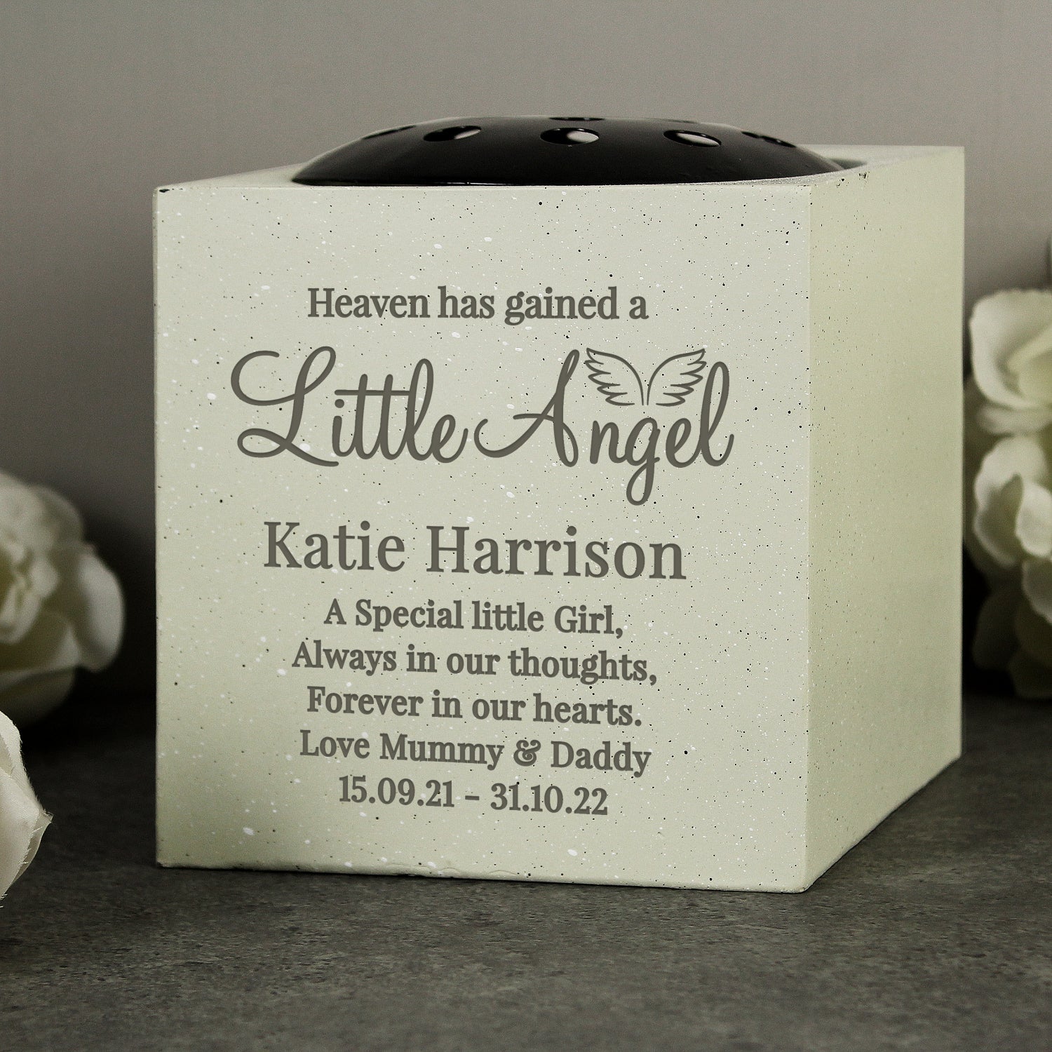Personalised Angel Memorial Vase: 2 - Memorials By Gift Moments