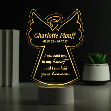 Personalised Angel Memorial Verse Colour Changing LED Light: 2 - LED Lighting By Gift Moments