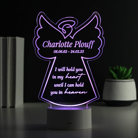Personalised Angel Memorial Verse Colour Changing LED Light: 7 - LED Lighting By Gift Moments