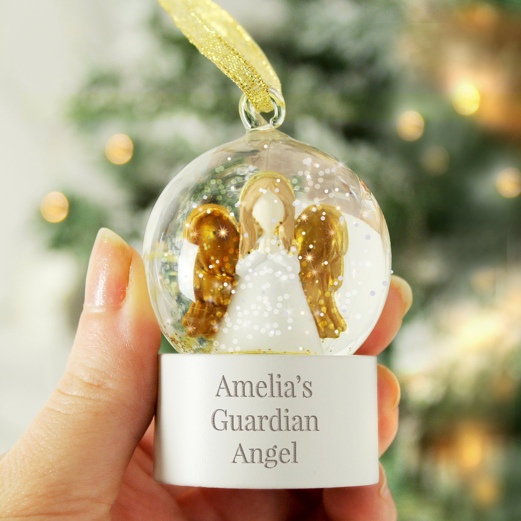 Personalised Angel Message Glitter Snow Globe: 2 - Snow Globes By Gift Moments