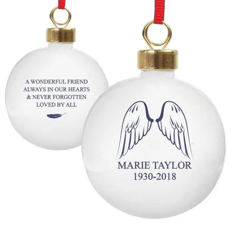 Personalised Angel Wings Bauble: 3 - Christmas Baubles By Gift Moments