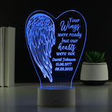 Personalised Angel Wings Memorial Colour Changing LED Light: 6 - LED Lighting By Gift Moments
