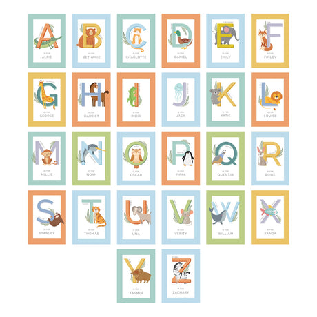 Personalised Animal Alphabet Framed Prints: 4 - Framed Prints By Gift Moments
