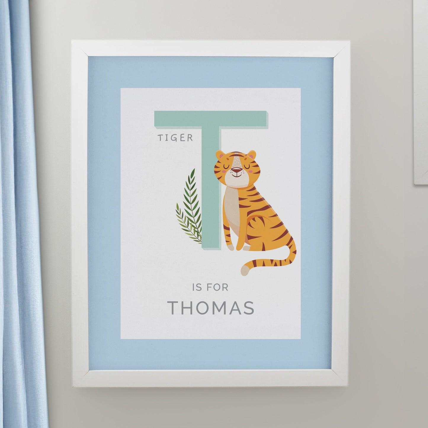 Personalised Animal Alphabet Framed Prints: 3 - White - Framed Prints By Gift Moments