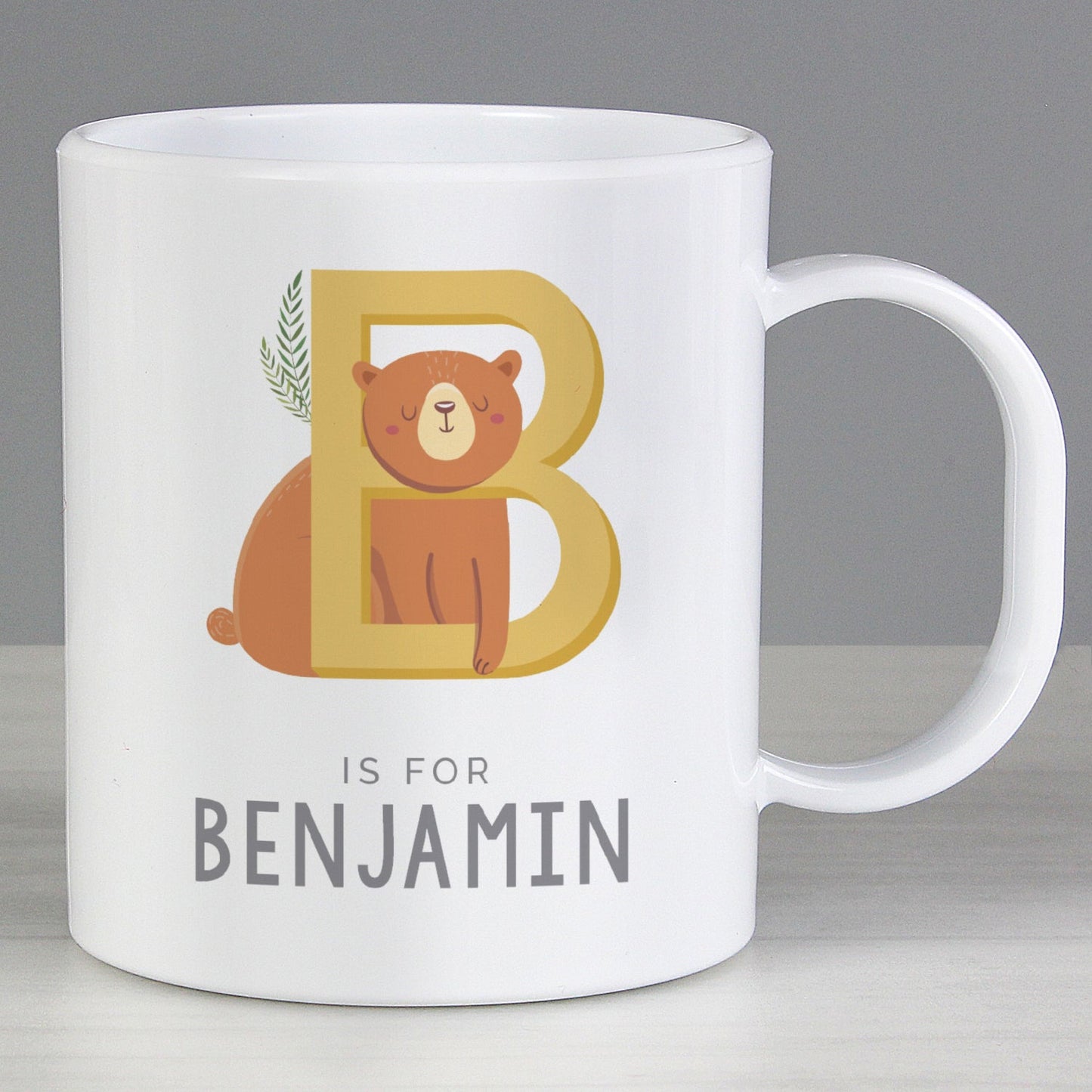 Personalised Animal Alphabet Plastic Mug: 3 - Plastic Mugs By Gift Moments