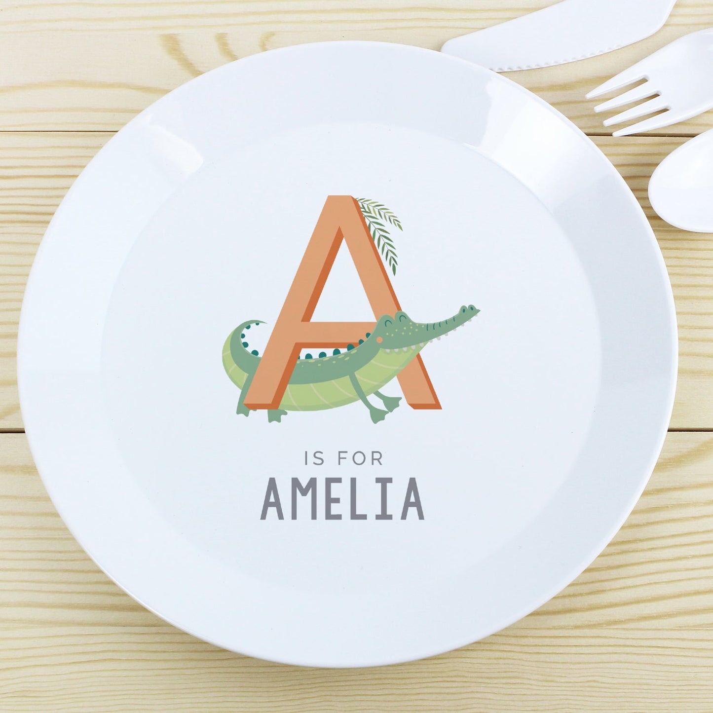 Personalised Animal Alphabet Plastic Plate: 2 - Tableware By Gift Moments