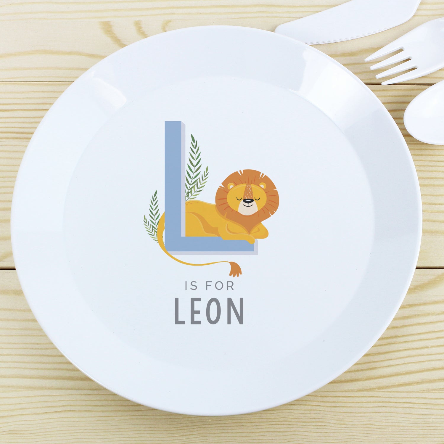 Personalised Animal Alphabet Plastic Plate: 3 - Tableware By Gift Moments