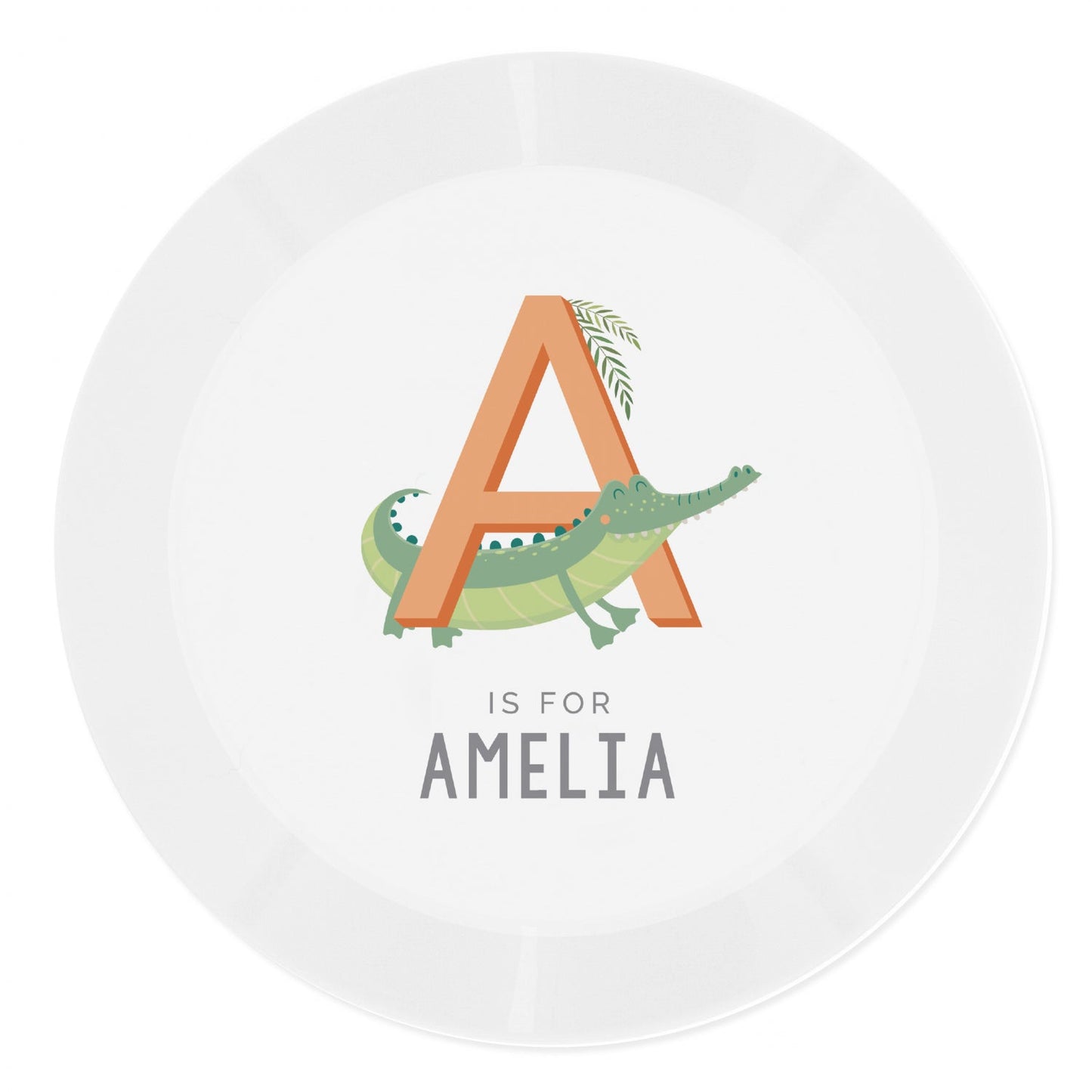Personalised Animal Alphabet Plastic Plate: 4 - Tableware By Gift Moments