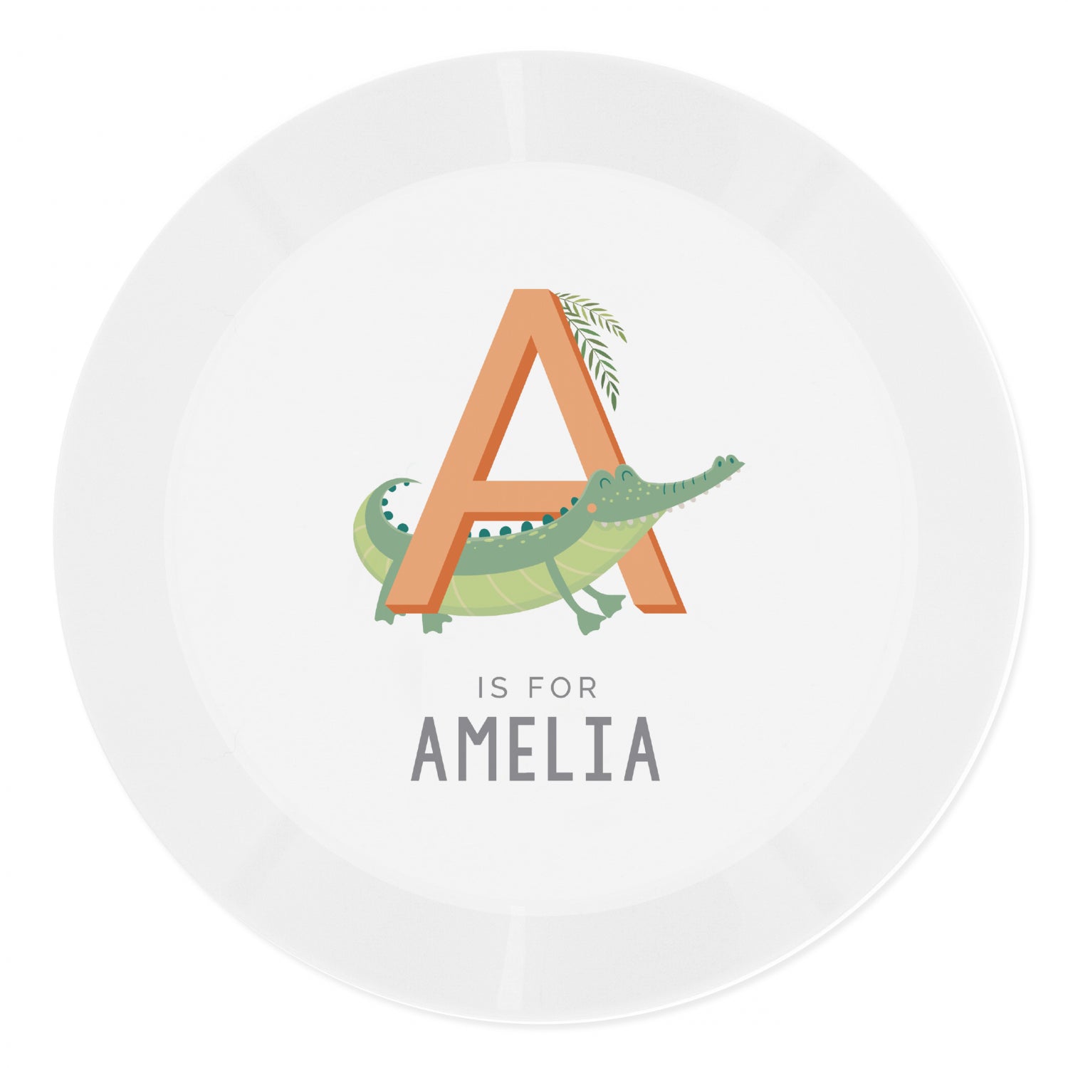 Personalised Animal Alphabet Plastic Plate: 4 - Tableware By Gift Moments