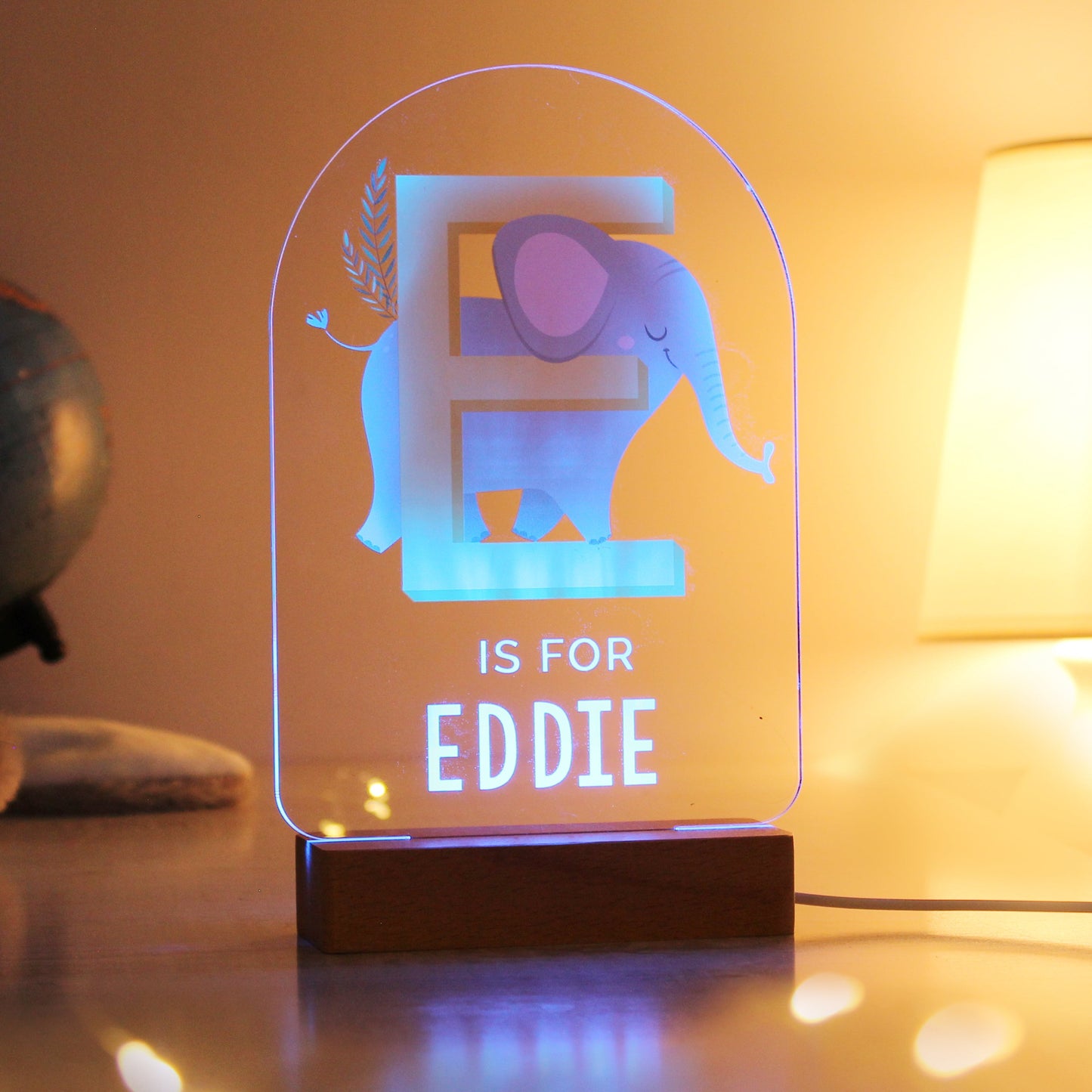 Personalised Animal Alphabet Wooden Based LED Light: 7 - LED Lighting By Gift Moments