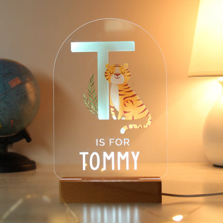 Personalised Animal Alphabet Wooden Based LED Light: 5 - LED Lighting By Gift Moments
