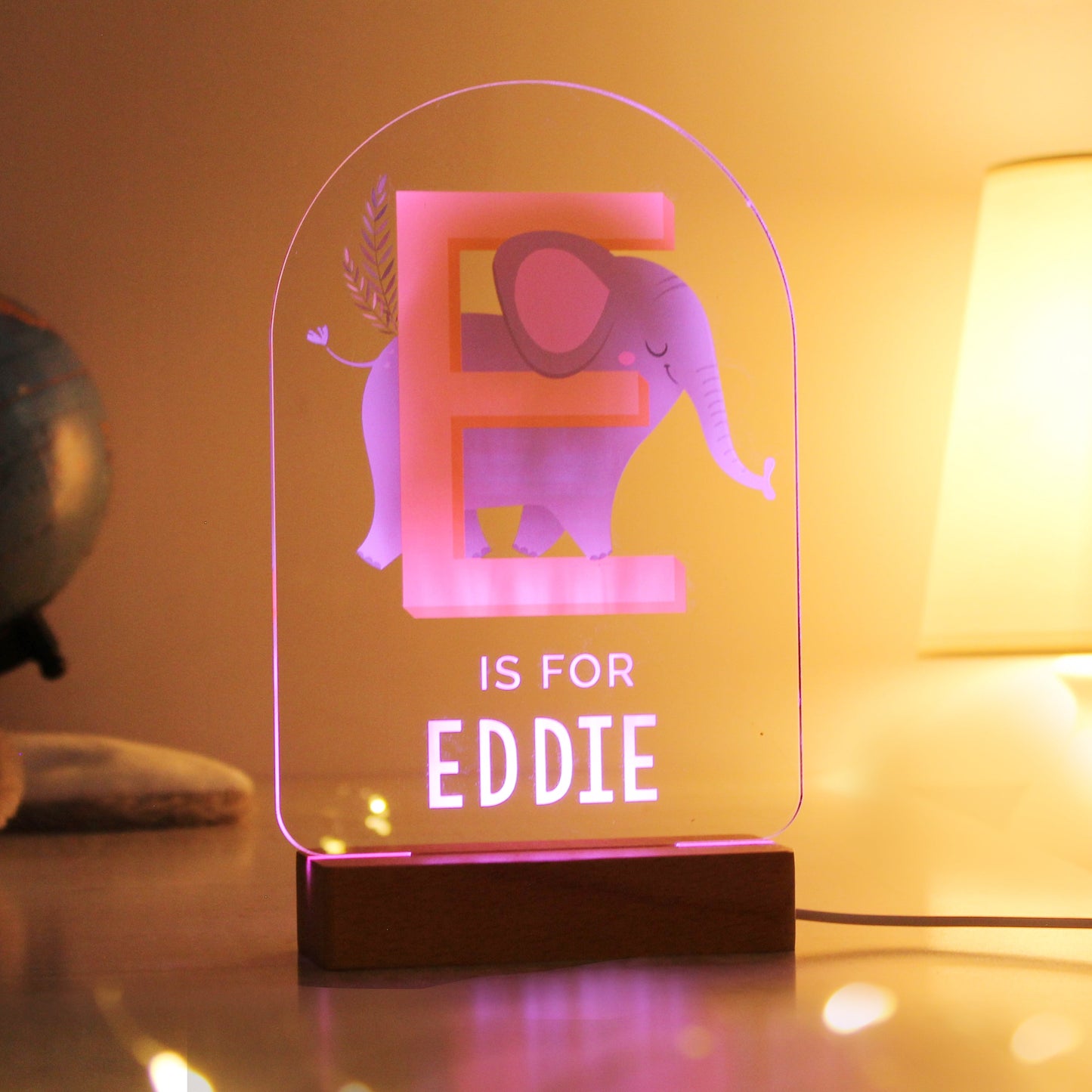 Personalised Animal Alphabet Wooden Based LED Light: 2 - LED Lighting By Gift Moments