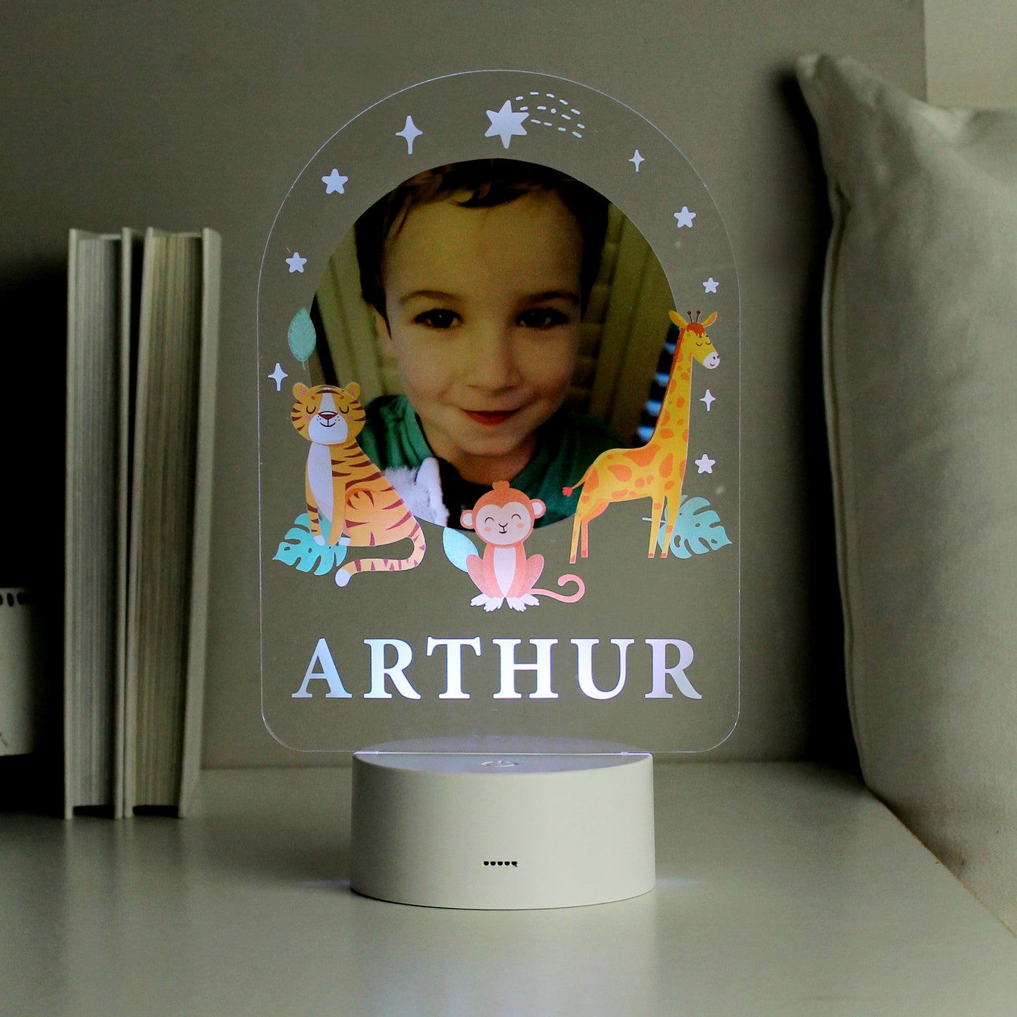 Personalised Animal Photo Upload LED Colour Changing Night Light: 6 - LED Lighting By Gift Moments