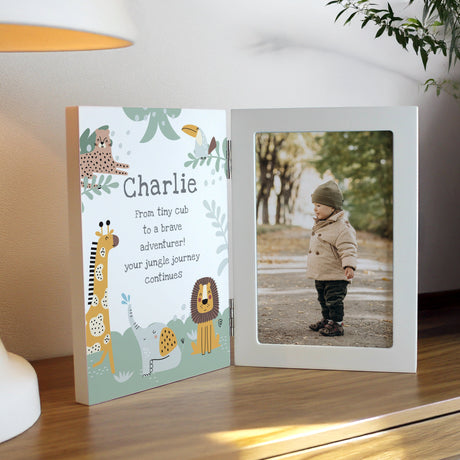 Personalised Animals Wooden Hinged 6x4 Photo Frame: 1 - Photo Frames By Gift Moments