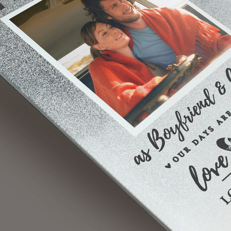 Personalised Anniversary 4x4 Glitter Glass Photo Frame: 4 - Photo Frames By Gift Moments