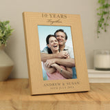 Personalised Anniversary 5x7 Oak Finish Photo Frame: 2 - Photo Frames By Gift Moments