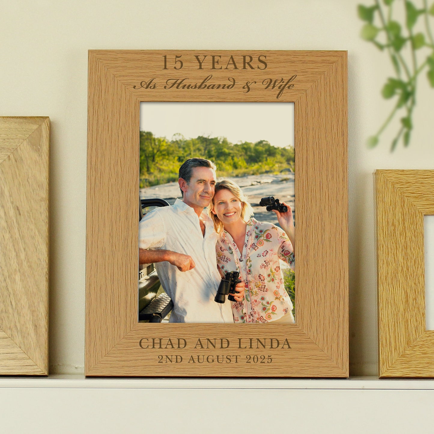 Personalised Anniversary 5x7 Oak Finish Photo Frame: 1 - Photo Frames By Gift Moments