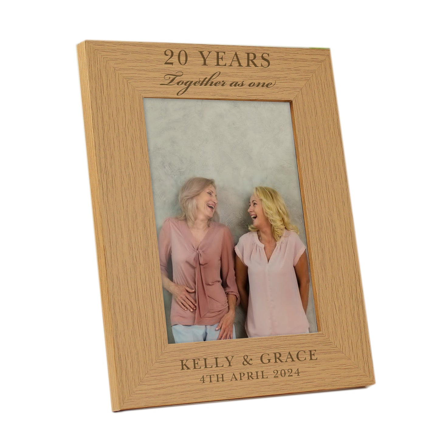 Personalised Anniversary 5x7 Oak Finish Photo Frame: 4 - Photo Frames By Gift Moments