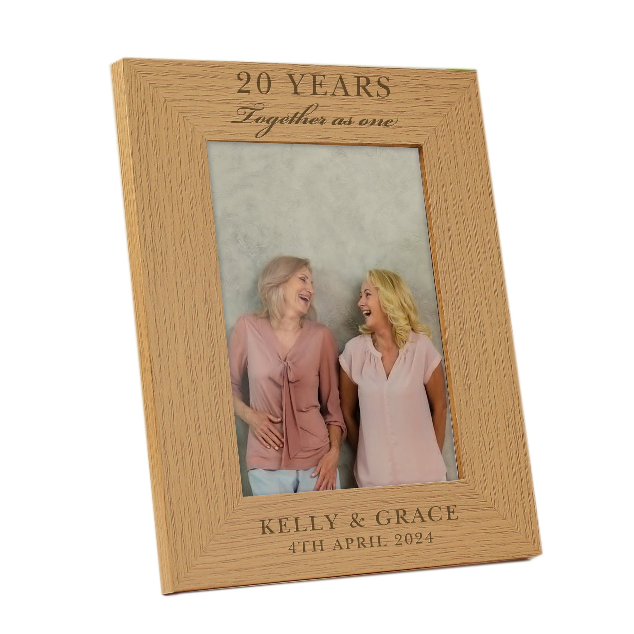 Personalised Anniversary 5x7 Oak Finish Photo Frame: 4 - Photo Frames By Gift Moments
