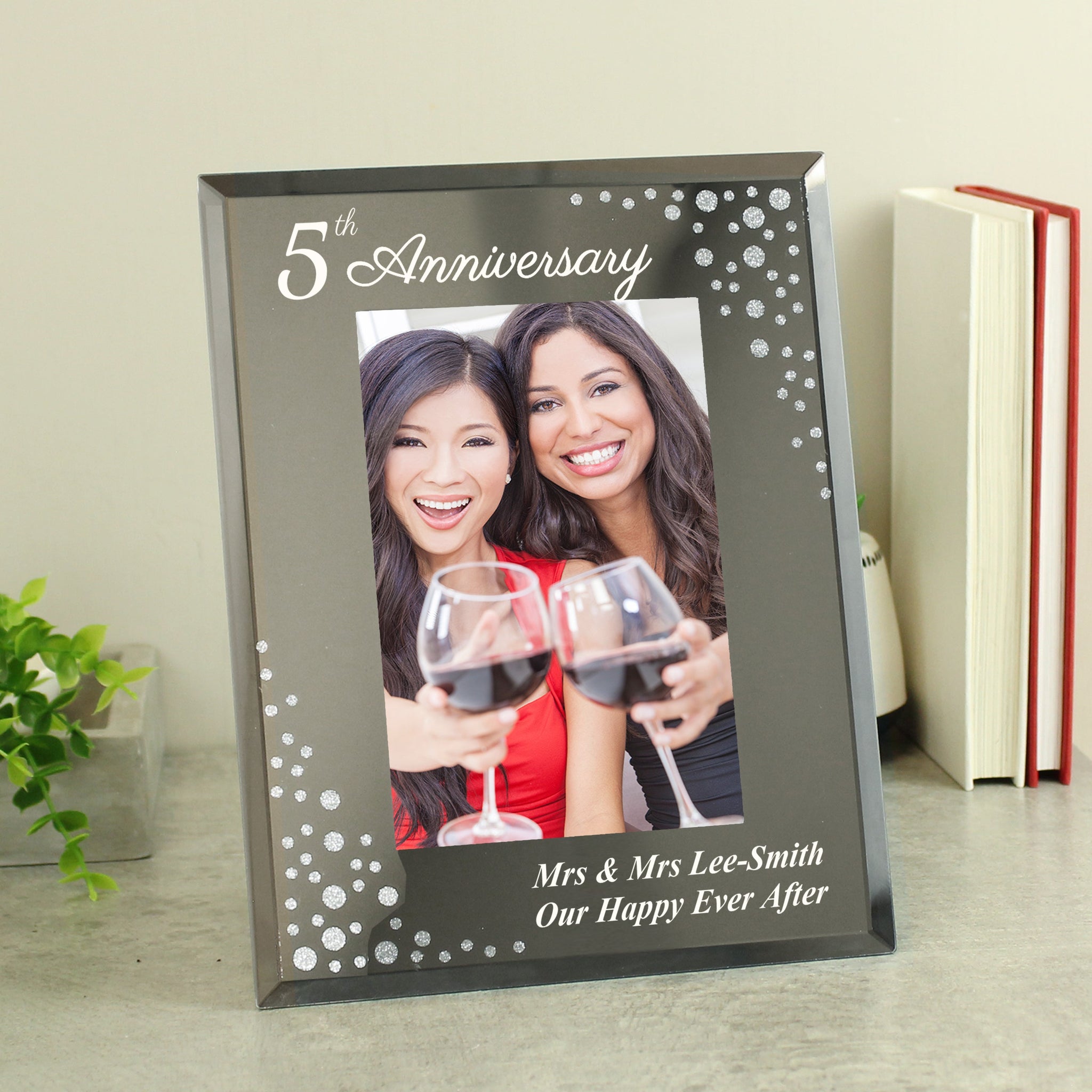 Personalised Anniversary 6x4 Diamante Glass Photo Frame: 4 - Photo Frames By Gift Moments
