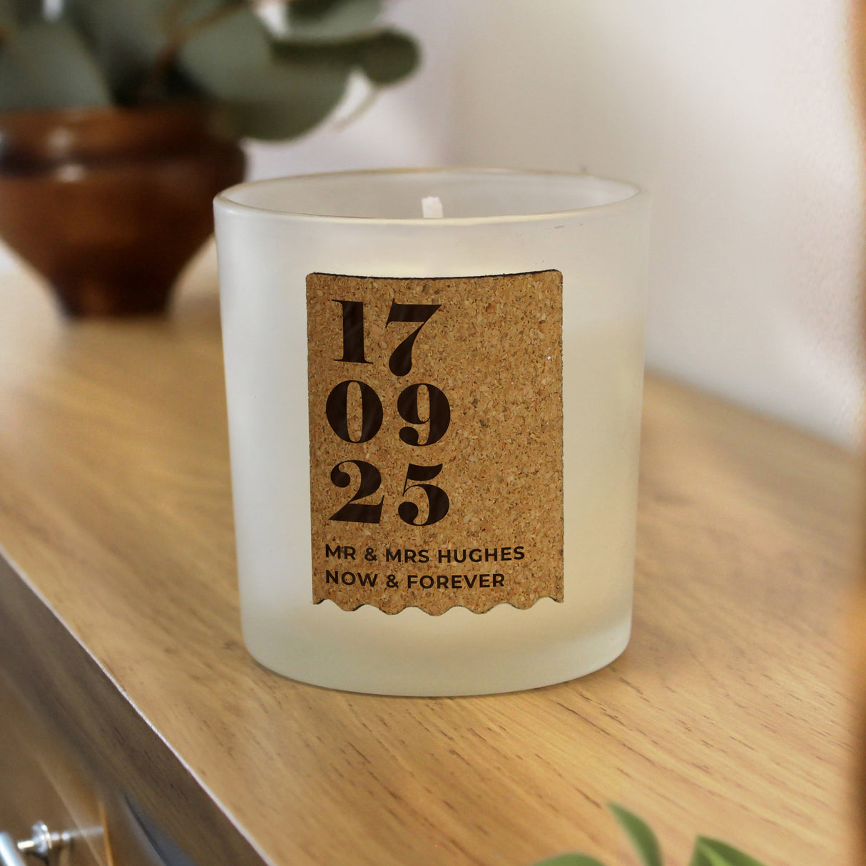 Personalised Anniversary Cork Label Candle Jar: 1 - Candles By Gift Moments