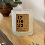 Personalised Anniversary Cork Label Candle Jar: 1 - Candles By Gift Moments