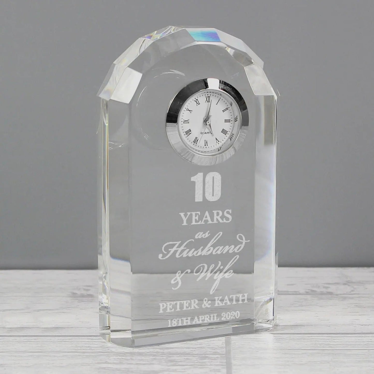 Personalised Anniversary Crystal Clock: 2 - Clocks By Gift Moments