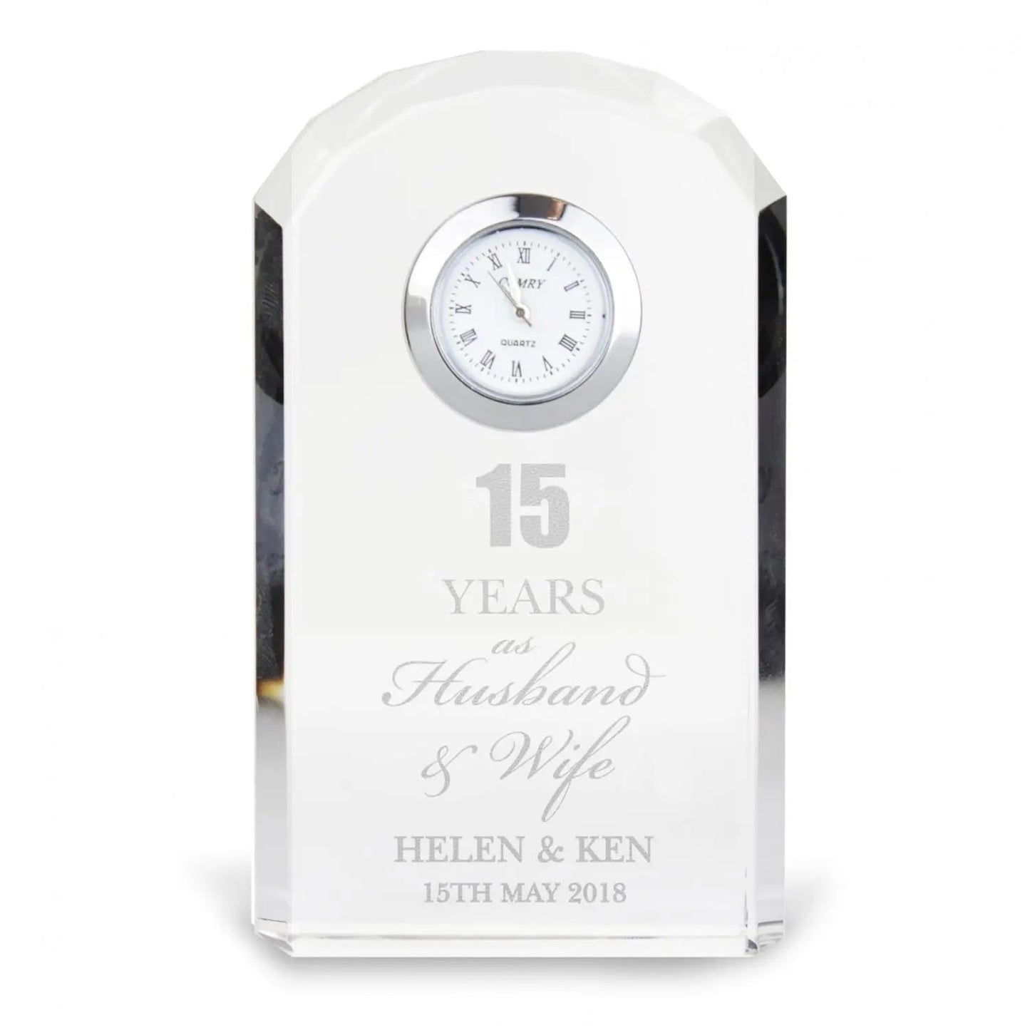 Personalised Anniversary Crystal Clock: 3 - Clocks By Gift Moments