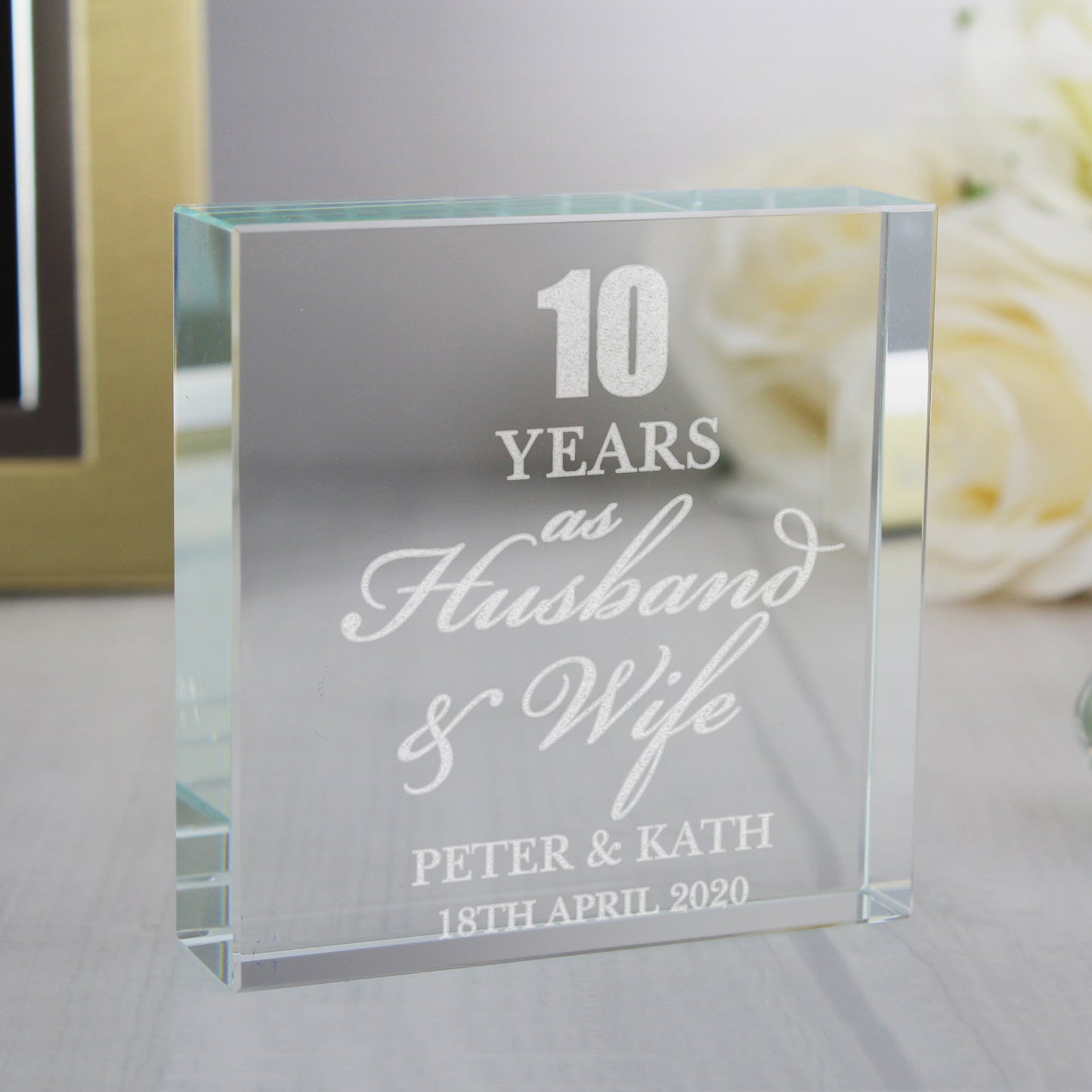 Personalised Anniversary Crystal Token: 3 - Crystal Tokens By Gift Moments