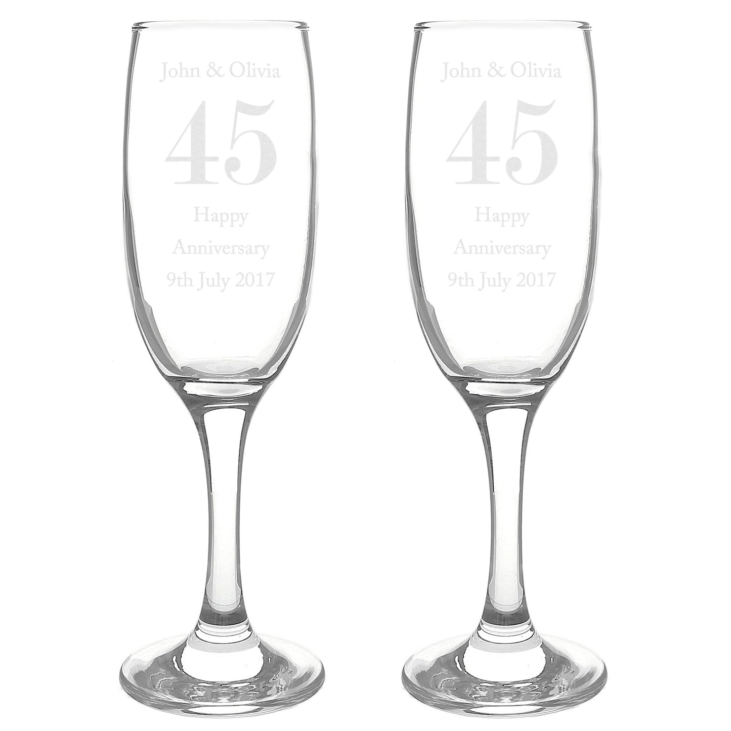 Personalised Anniversary Pair of Flutes: 4 - Champagne Flutes By Gift Moments