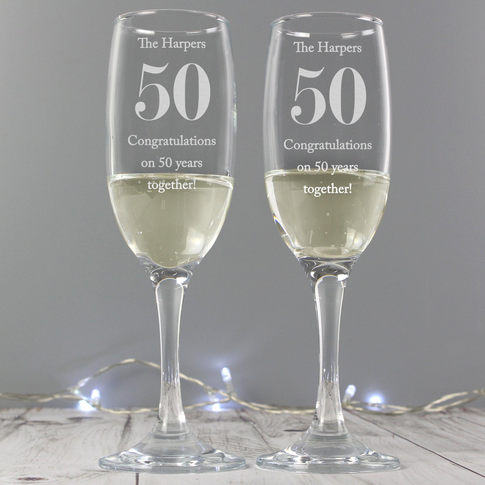 Personalised Anniversary Pair of Flutes: 2 - Champagne Flutes By Gift Moments