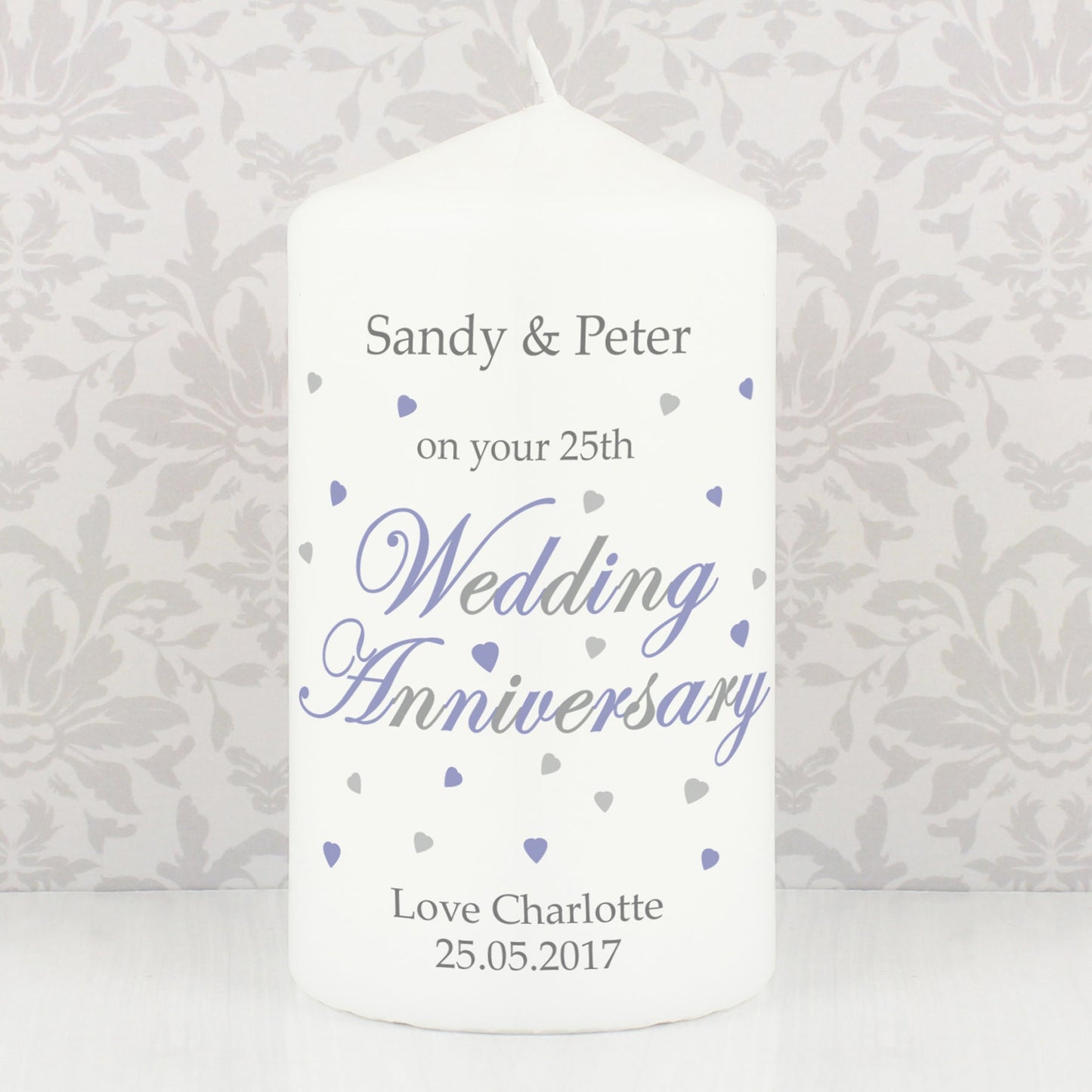 Personalised Anniversary Pillar Candle: 1 - Candles By Gift Moments