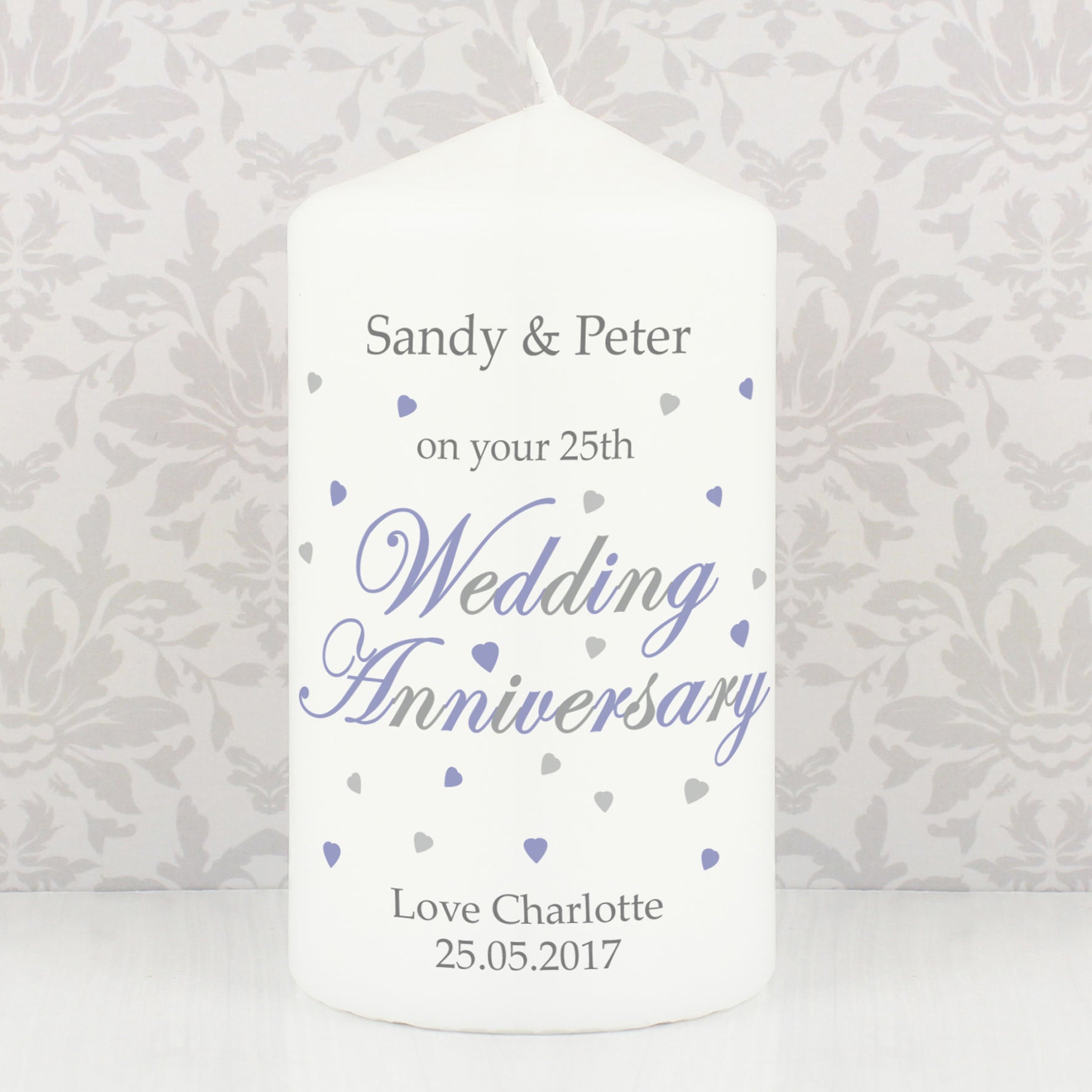 Personalised Anniversary Pillar Candle: 1 - Candles By Gift Moments