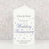 Personalised Anniversary Pillar Candle: 2 - Candles By Gift Moments