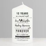 Personalised Anniversary Pillar Candle: 1 - Candles By Gift Moments