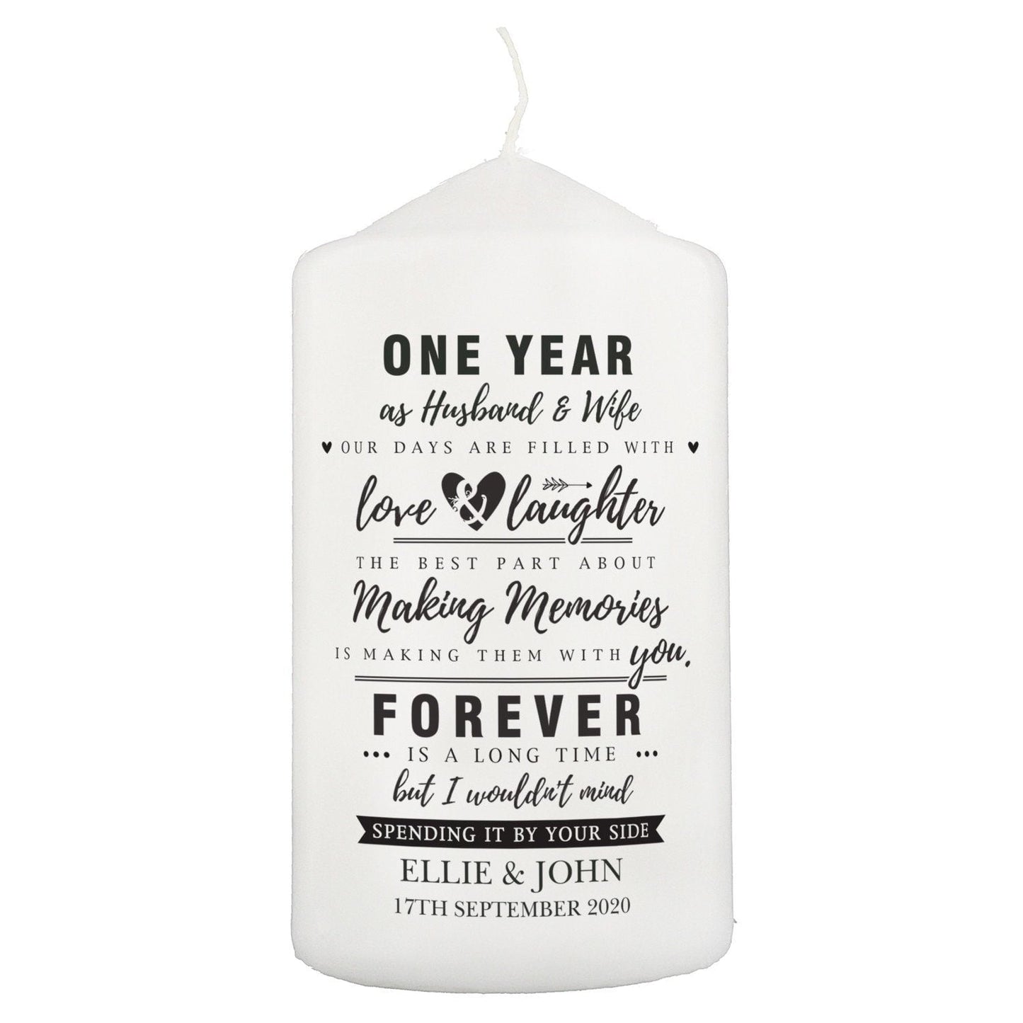 Personalised Anniversary Pillar Candle: 3 - Candles By Gift Moments