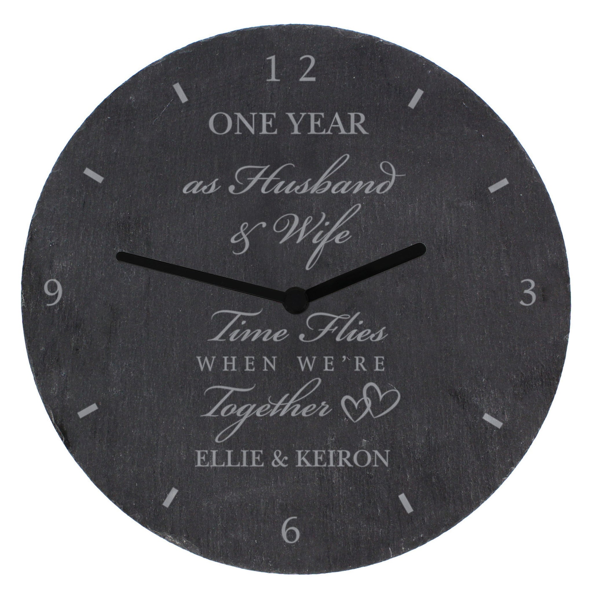 Personalised Anniversary Slate Clock: 7 - Clocks By Gift Moments