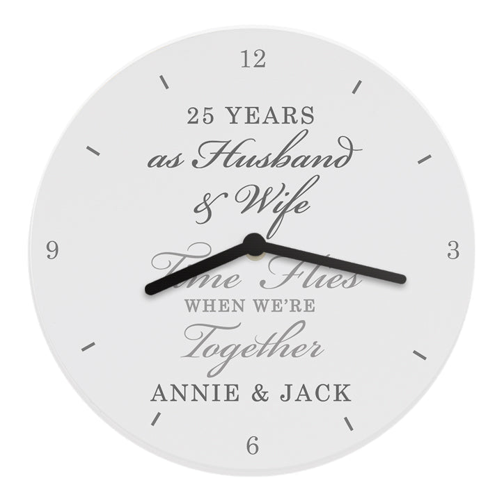 Personalised Anniversary Wooden Clock: 5 - Clocks By Gift Moments