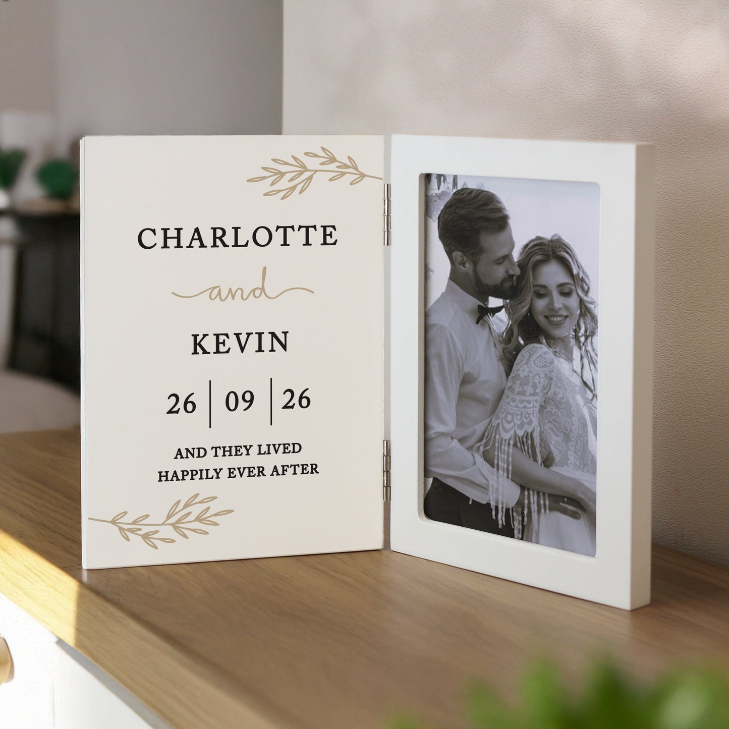 Personalised Anniversary Wooden Hinged 6x4 Photo Frame: 1 - Photo Frames By Gift Moments